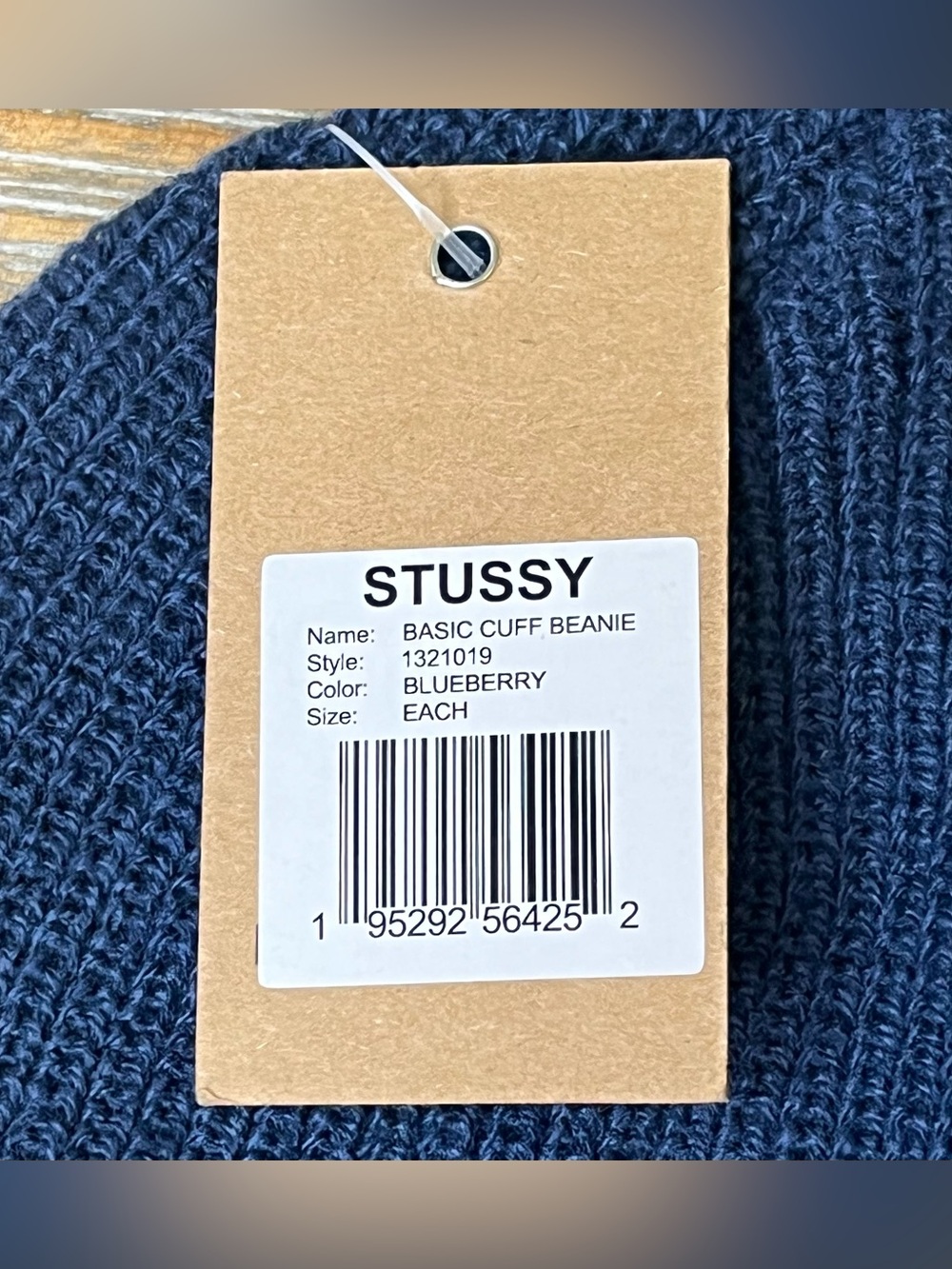 NWT Stüssy Basic Skullcap Beanie Hat Blueberry Dark Blue One Size - Picture 4 of 4